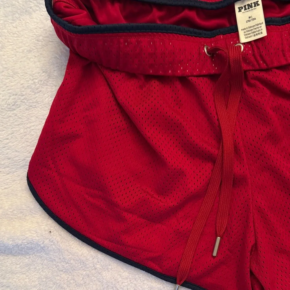 Red Mesh Shorts with Black Trim - Picture 4 of 6